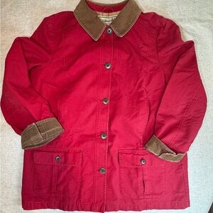 Vtg L.L. Bean Red chore canvass jacket-size XL(22x30x26)